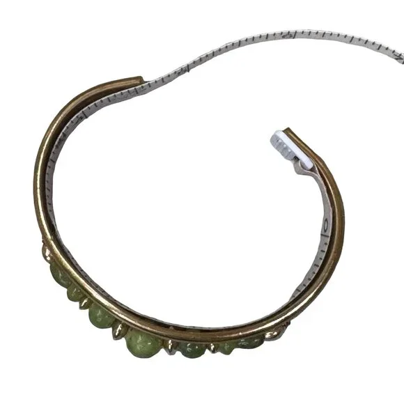 Vintage Signed Handcrafted Jade Stone Jadeite Cuff Bracelet Sergio Lub Usa - Picture 11 of 11